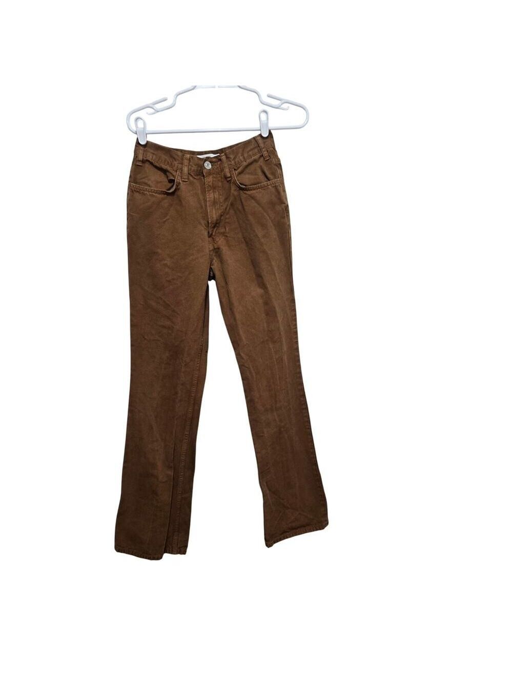 RE/DONE 70s High Rise Stove Pipe Jeans Size 26 Clay Brown